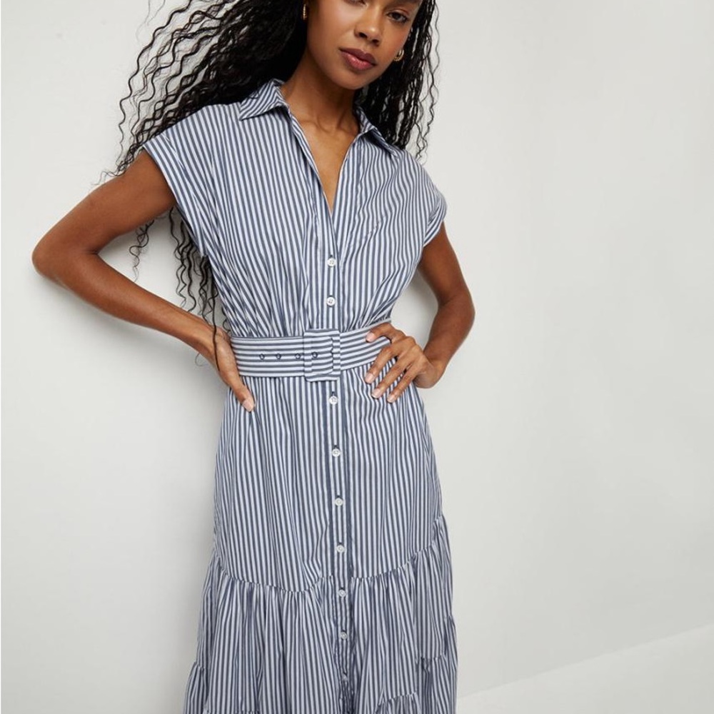 NWOT Veronica Beard Vanessa Striped Dress Blue Multi Dress size 12 - Picture 2 of 5
